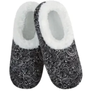 Women's Classic Cozy Snoozies® White Paisley Swirls on Black