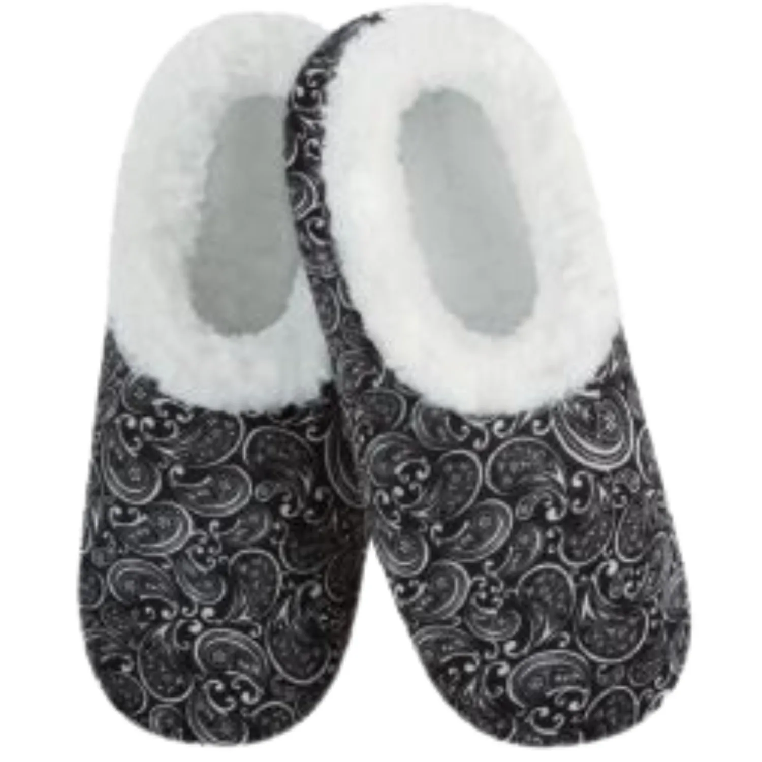 Women's Classic Cozy Snoozies® White Paisley Swirls on Black